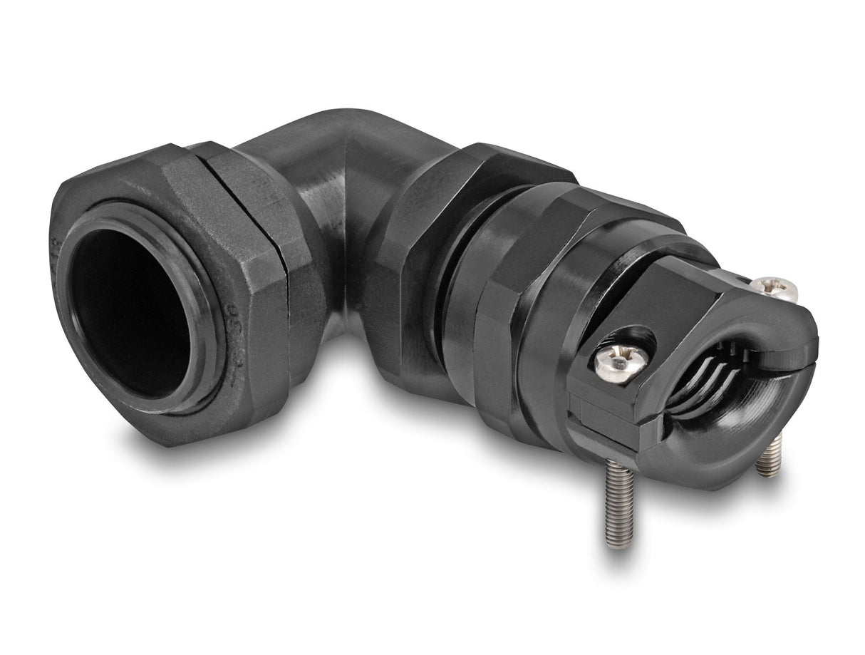 Delock 60597 Prensaestopas Con Alivio De Tensión Y Protección Contra La Flexión Ángulo De 90 ° Pg16 Negro
