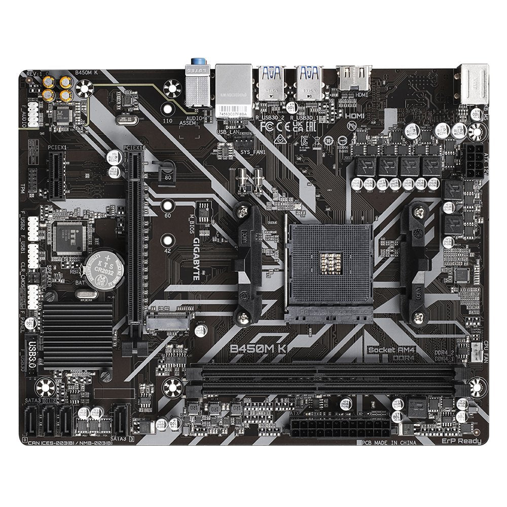 Placa Base Gigabyte B450m K Socket Am4 Micro Atx
