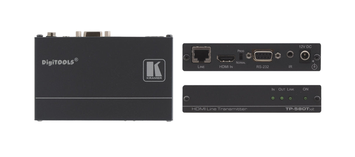 Kramer Transmisor / Extensor Par Trenzado Hdbaset De Rango Para Hdmi, Rs-232 Bidirec. E Ir. Max. 3.4 Kramer Electronics Tp-580txr, 0 - 40 °C, -40 - 70 °C, 10 - 90%, 120 X 76 X 24 Mm, 600 G