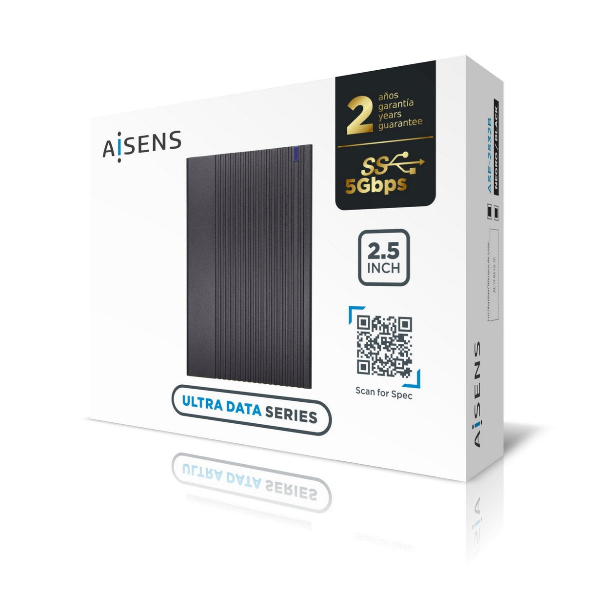 EAN 8436574704464 - AISENS ASE-2532B caja para disco duro externo Caja externa para unidad de estado sólido (SSD) Negro 2.5" imagen 5