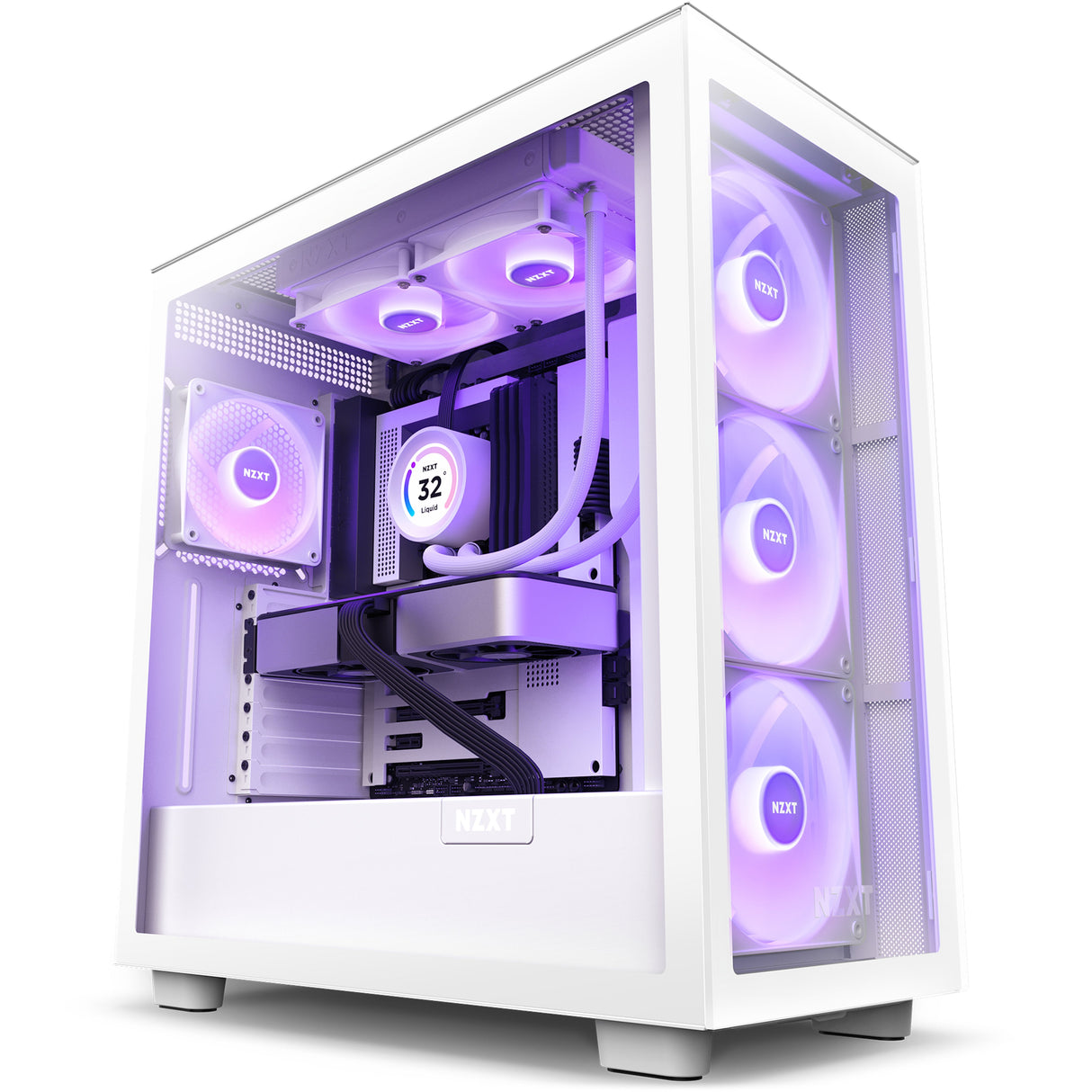 Refrigerador Liquido Cpu Nzxt Kraken Elite 240 2x120 Blanco Rgb Per Disp Lcd Plus