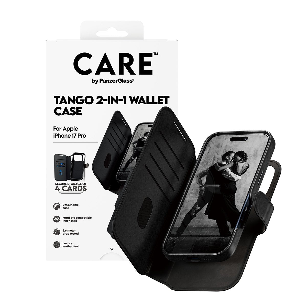 Panzerglass Care Feature Case Tango 2-In-1 Wallet W. Magsafe Iphone 17 Pro