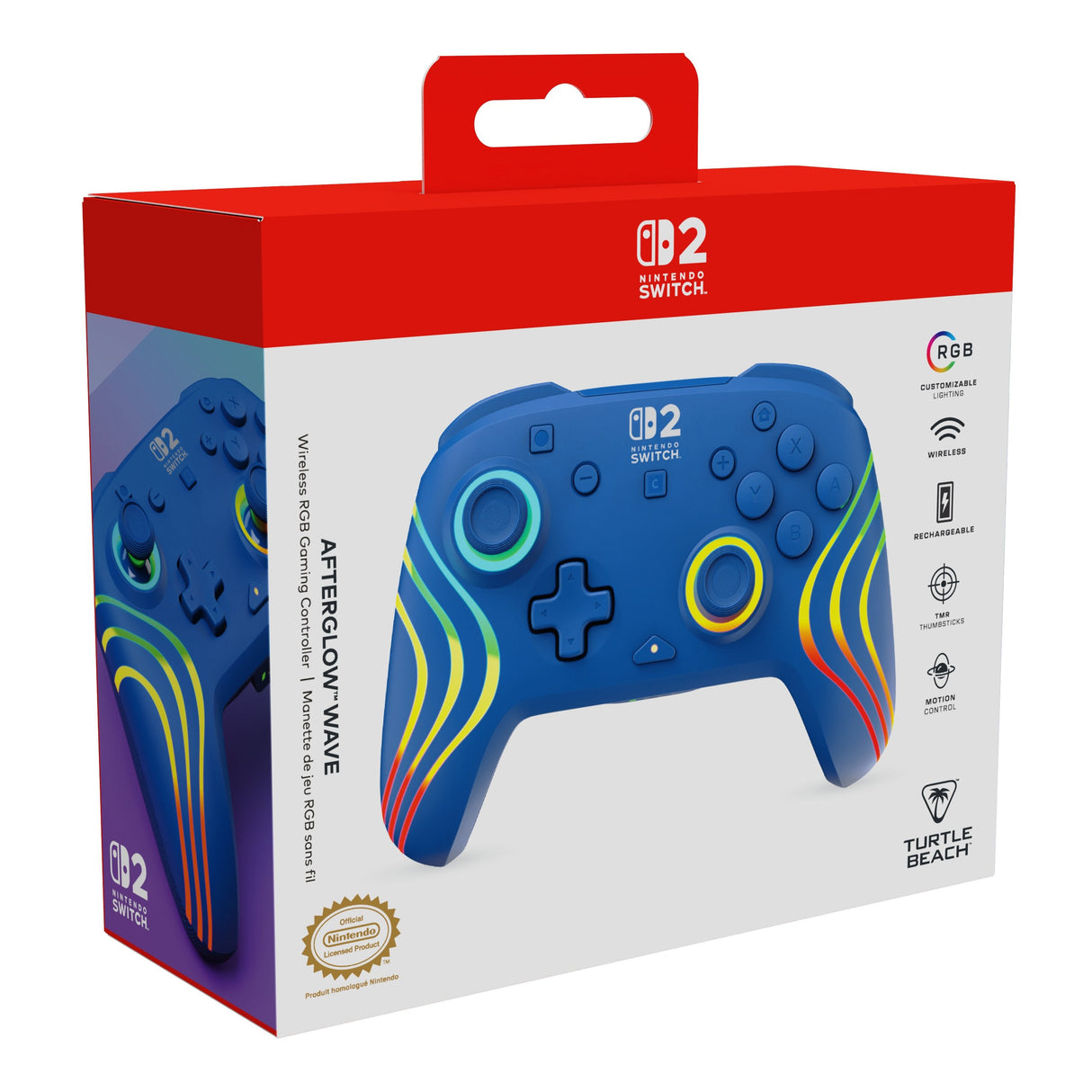 Turtle Beach Afterglow Azul Mando De Juego Rgb Inalámbrico Para Nintendo Switch 2
