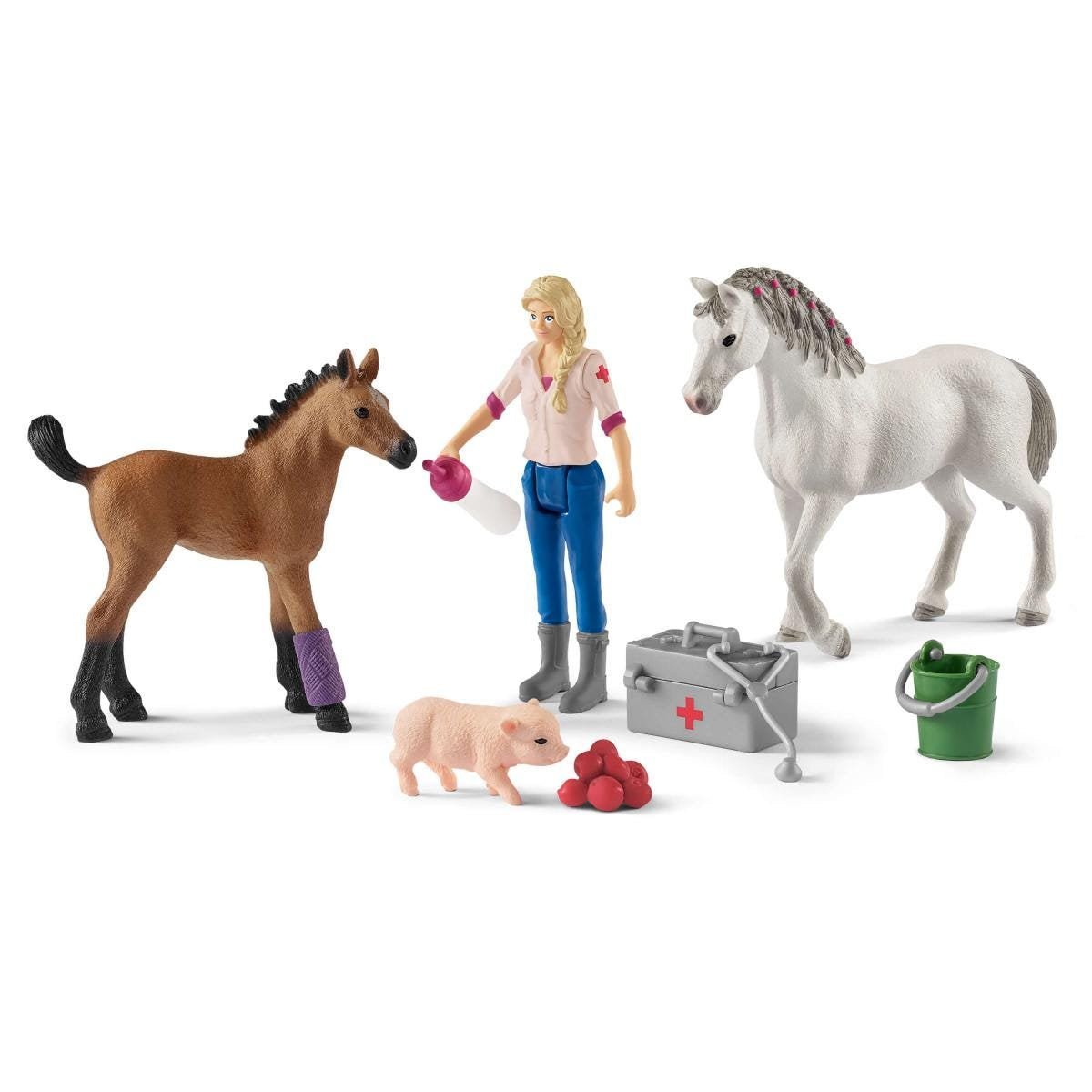 Schleich Vet Visiting Mare And Foal