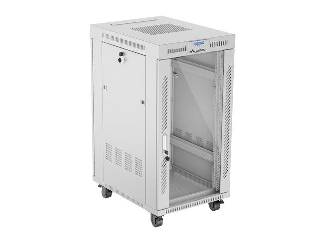 Gabinete Rack 19'' 22u 600x800 Gris Puerta De Cristal Lcd Flack Pack
