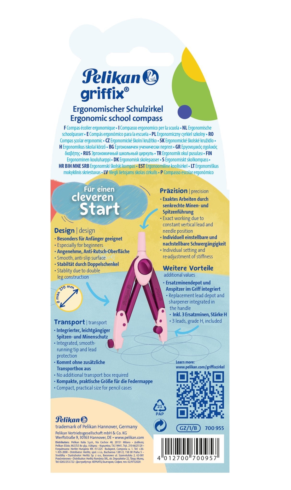 Compas Pelikan Schulzirkel Griffix Gz/1/B 700955