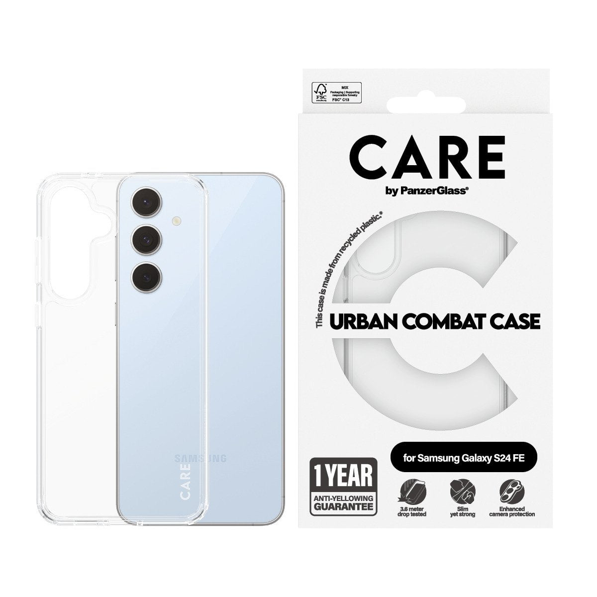 EAN 5715685012198 - PanzerGlass CARE™ by ® Urban Combat Case Transparent Samsung Galaxy S24 FE 5G funda para teléfono móvil 1 imagen 2