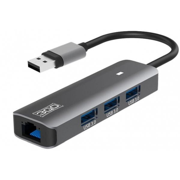 Hub Usb 3.0 3go Hub37peth2 3xusb 1xrj45 Gris