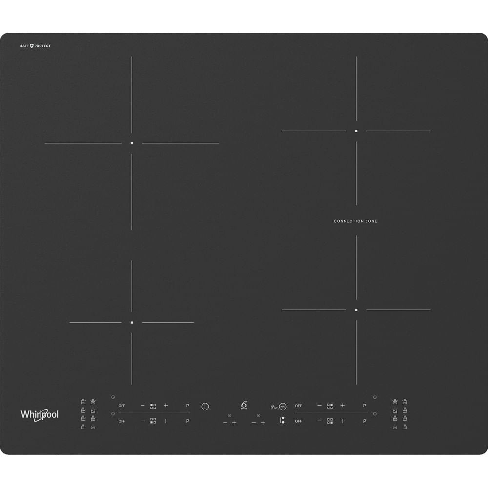 Whirlpool Wb B8360 Ne Bm Hob, Glass Ceramic, Induction, Built-In, 4 Cooking Zones, Width 59 Cm, Black