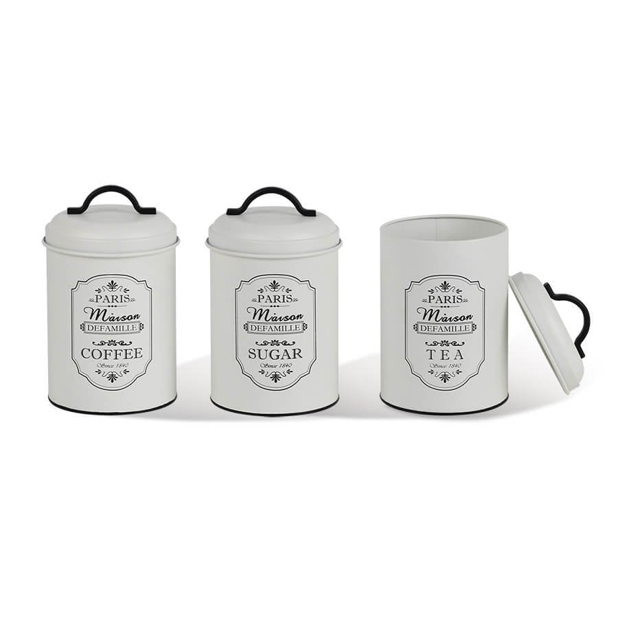 Maestro Mr-1771-3cs Recipiente De Cocina Juego De Recipientes De Té + Café + Azúcar Metal