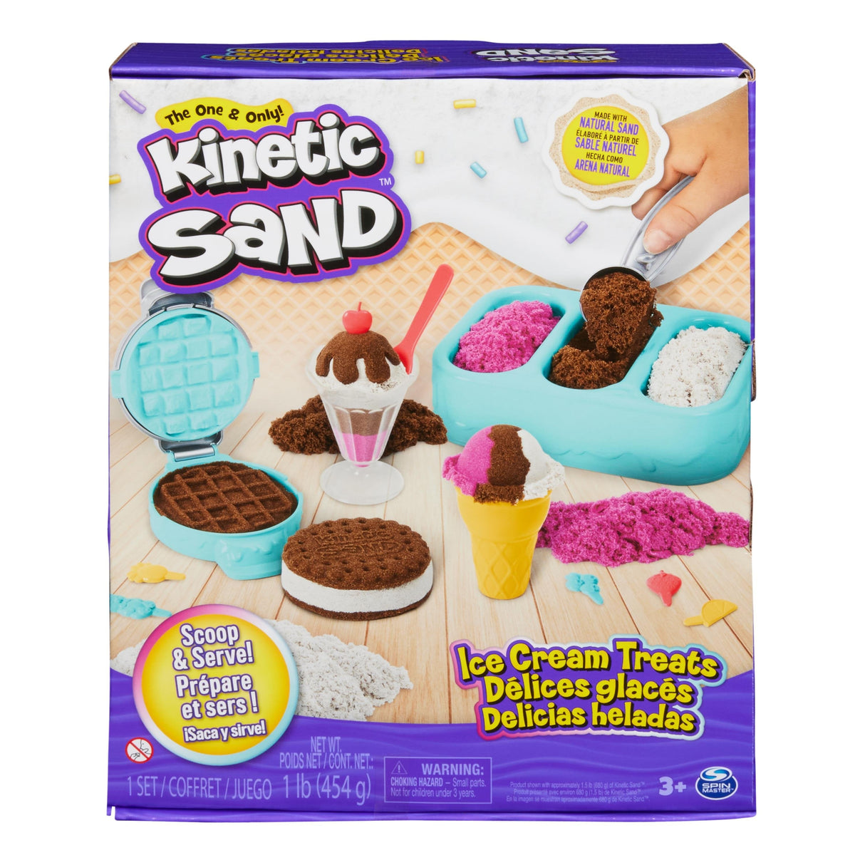 Spin Master Kinetic Sand - Set De Helados, Arena De Juego 454 Gramos De Arena 6068200
