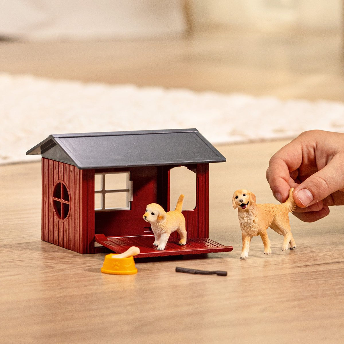Figura Schleich Farm World Casa Para Perros Con Golden Retriever 42722