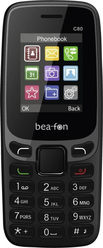 Beafon C80 - 2g, Classic Line, Feature Phone, Negro, Dual Sim