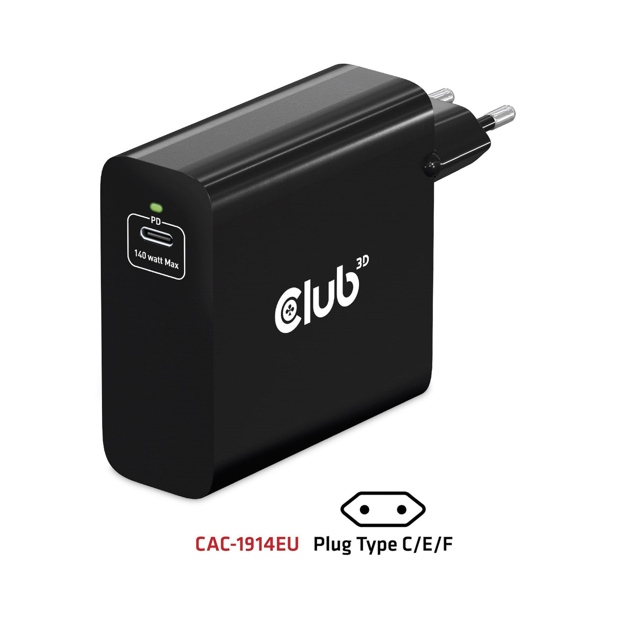 Club3d Cargador 1xusb Typ C, Pd 140w Retail