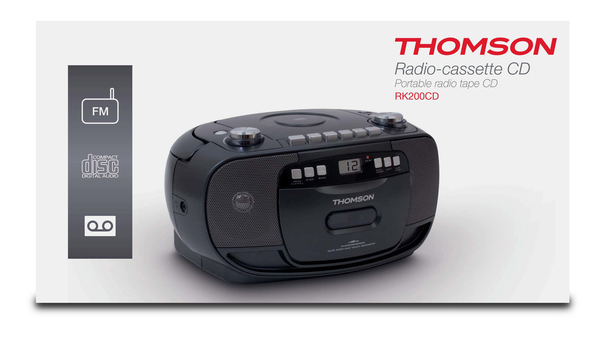 EAN 3499550329032 - Thomson RK200CD sistema estéreo portátil Analógica 2,4 W AM, FM Negro Reproducción MP3 imagen 4