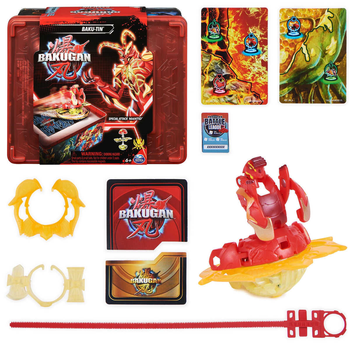 Spin Master Bakugan 2023 Baku-Tin Con Special Attack Mantid, Juego De Habilidad Con Caja De Almacenamiento, Figura De Acción Y Cromos 6067046