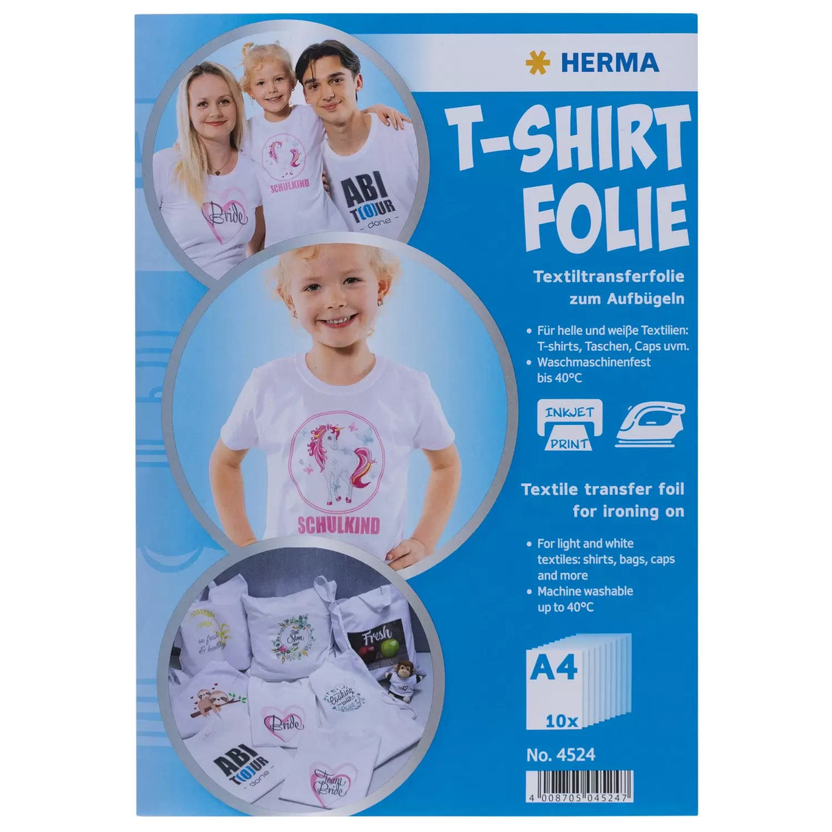 EAN 4008705045247 - HERMA 4524 papel transfer para tejido Transferencia térmica imagen 1