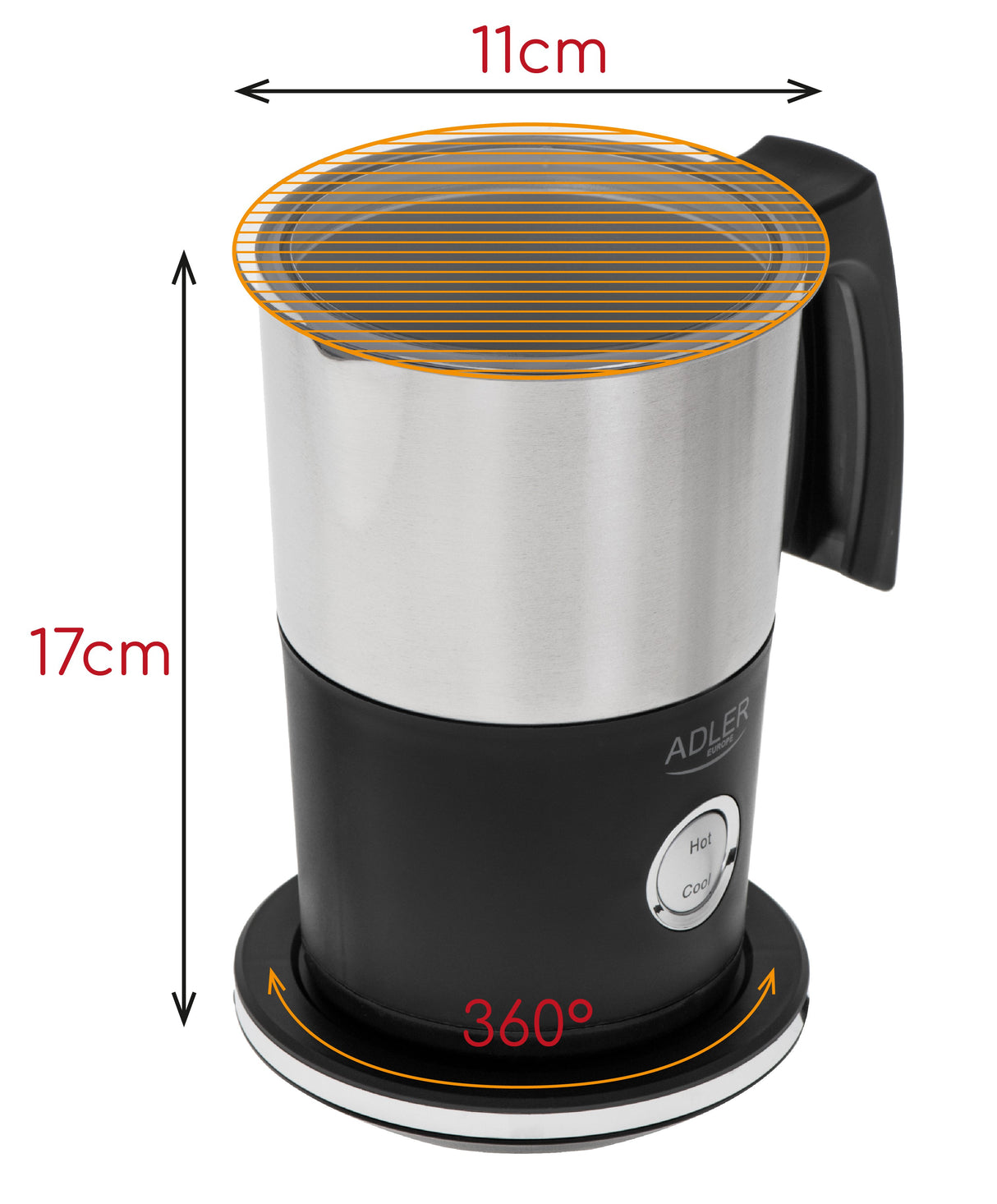 EAN 5903887803625 - Adler AD 4497 espumador o calentador de leche Automatic milk frother/warmer Negro imagen 11