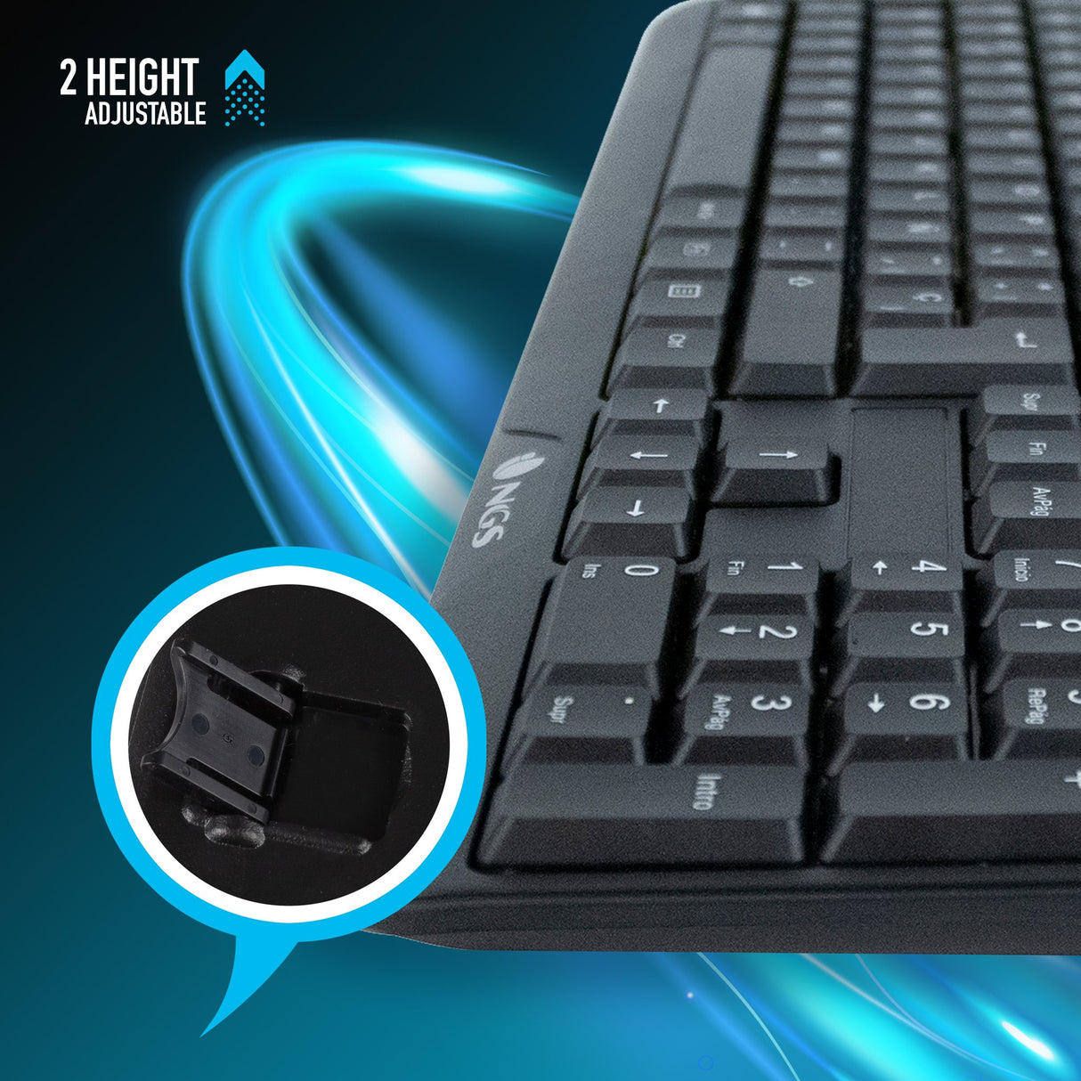 EAN 8435430618440 - NGS FunkyV3, QWERTY, PT teclado Hogar USB Portugués Negro imagen 5