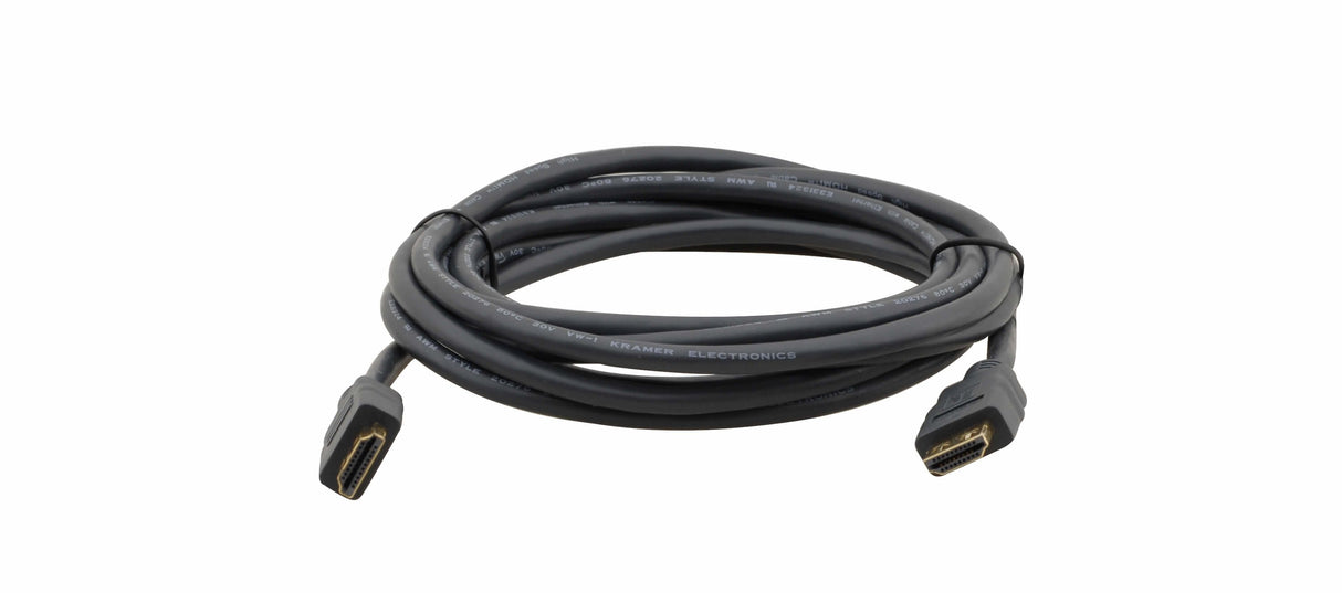 Kramer Cable Hdmi Flexible Alta Velocidad Con Ethernet (C-Mhm/Mhm-10) Kramer Electronics Hdmi 10ft, 3 M, Hdmi Type A (Standard), Hdmi Type A (Standard), Negro
