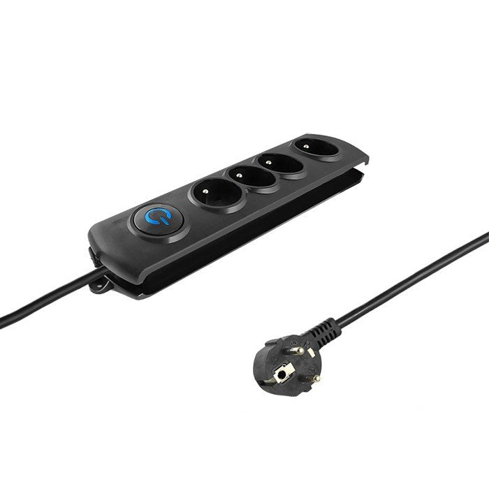 EAN 5901878501055 - Qoltec 50105 limitador de tensión Negro 4 salidas AC 230 V 2,5 m imagen 1