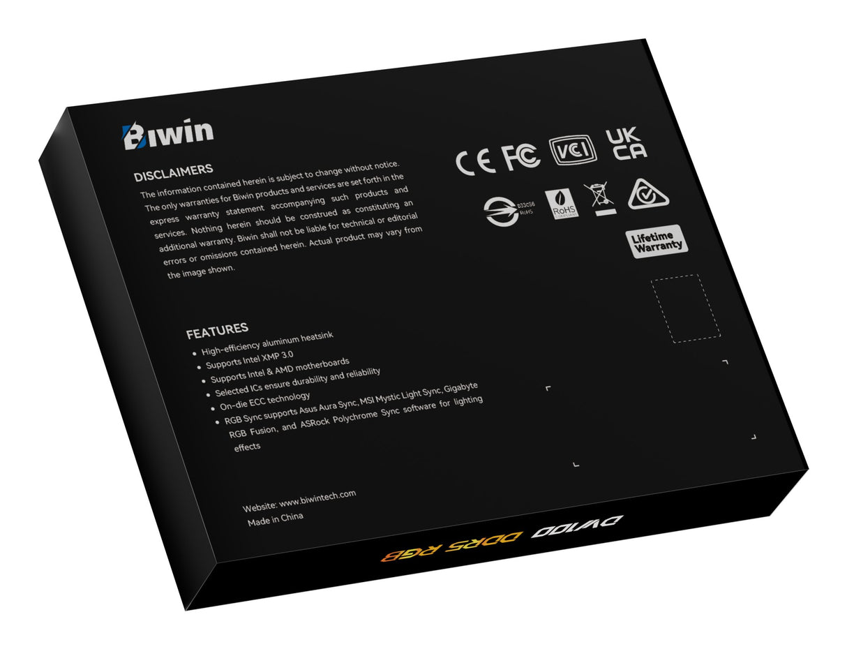 EAN 6955914623569 - Biwin DW100 módulo de memoria 64 GB 2 x 32 GB DDR5 6000 MT/s 288-pin DIMM ECC imagen 9