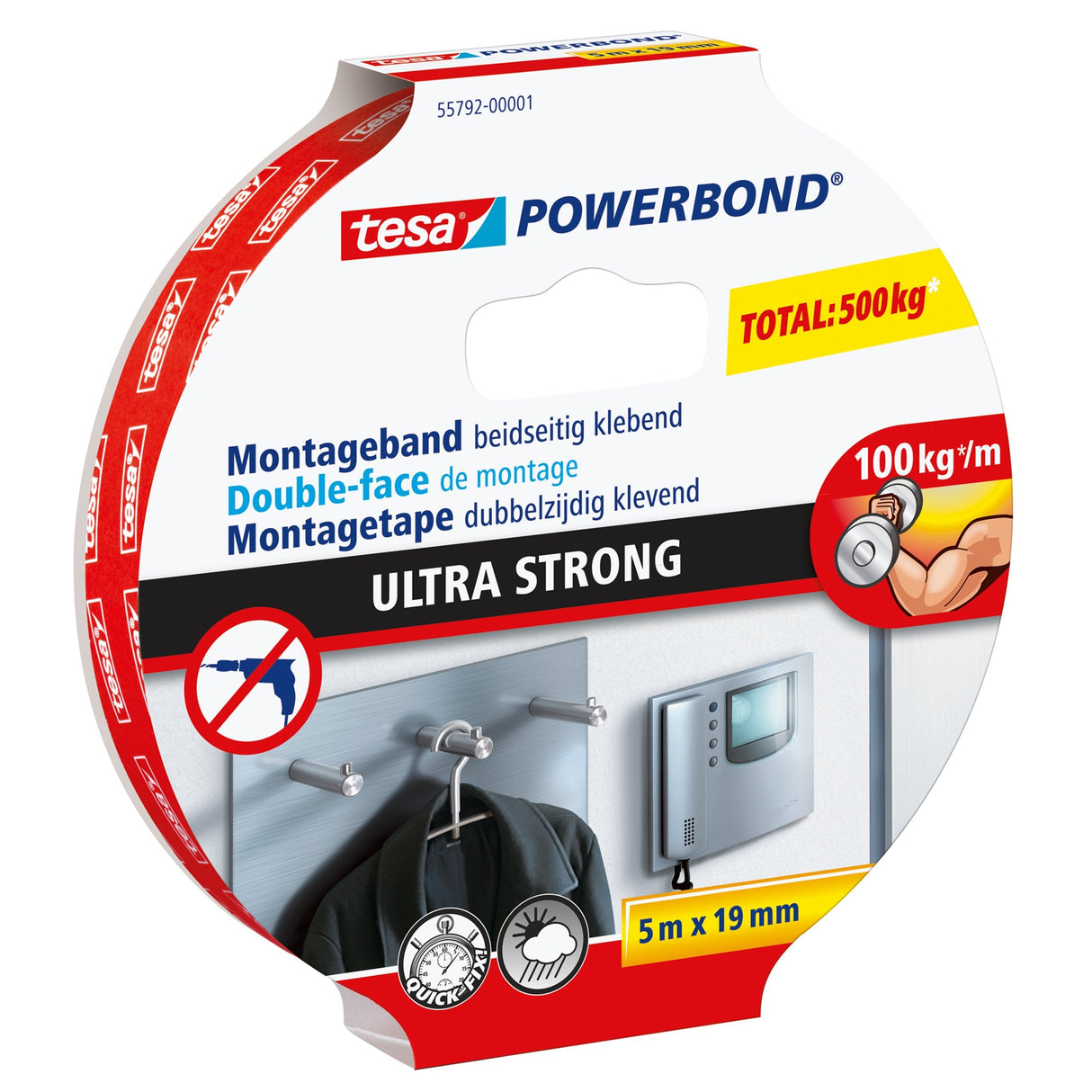 Tesa Cinta Powerbond Ultra Fuerte 5m 19mm