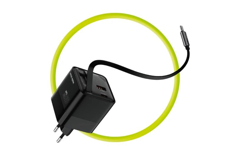 Mobile Origin 65w Gan Charger Usb-C Retra. Cable + Usb-A 75cm