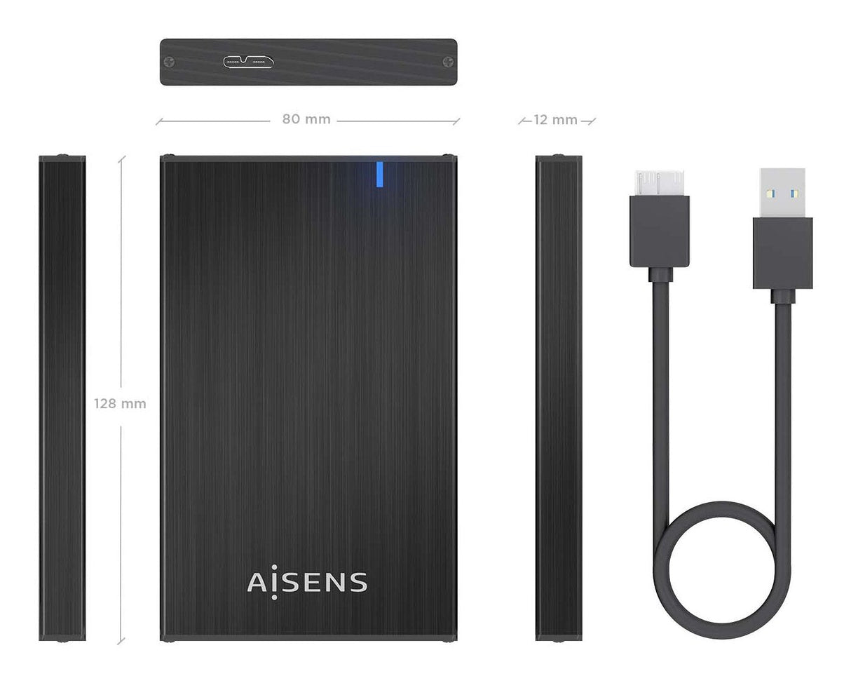 EAN 8435739902141 - AISENS ASE-2527B caja para disco duro externo Carcasa de disco duro/SSD 2.5" imagen 5