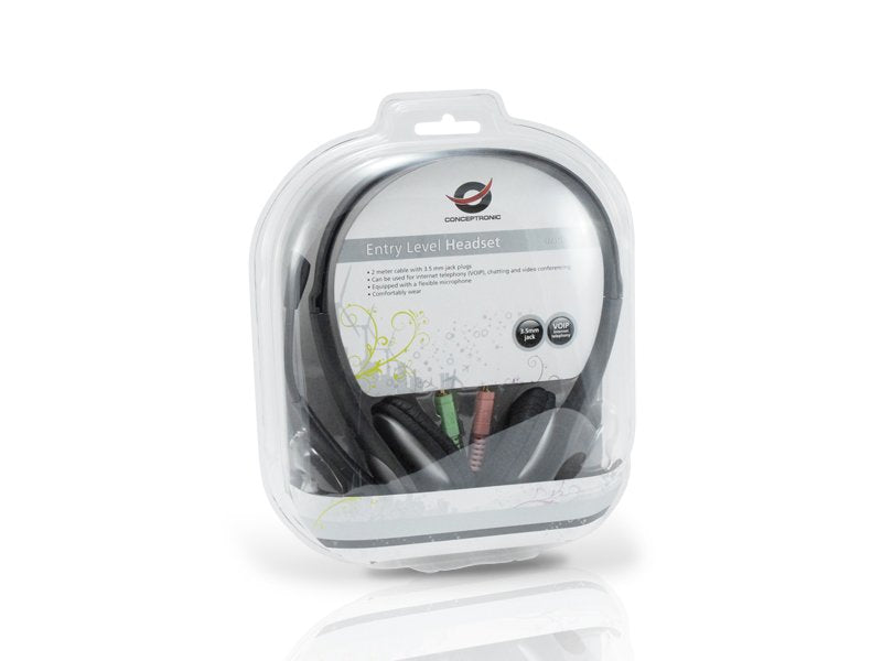 Conceptronic Auriculares Entry Level Headset Jack 3.5 Microfono Flexible 1208008