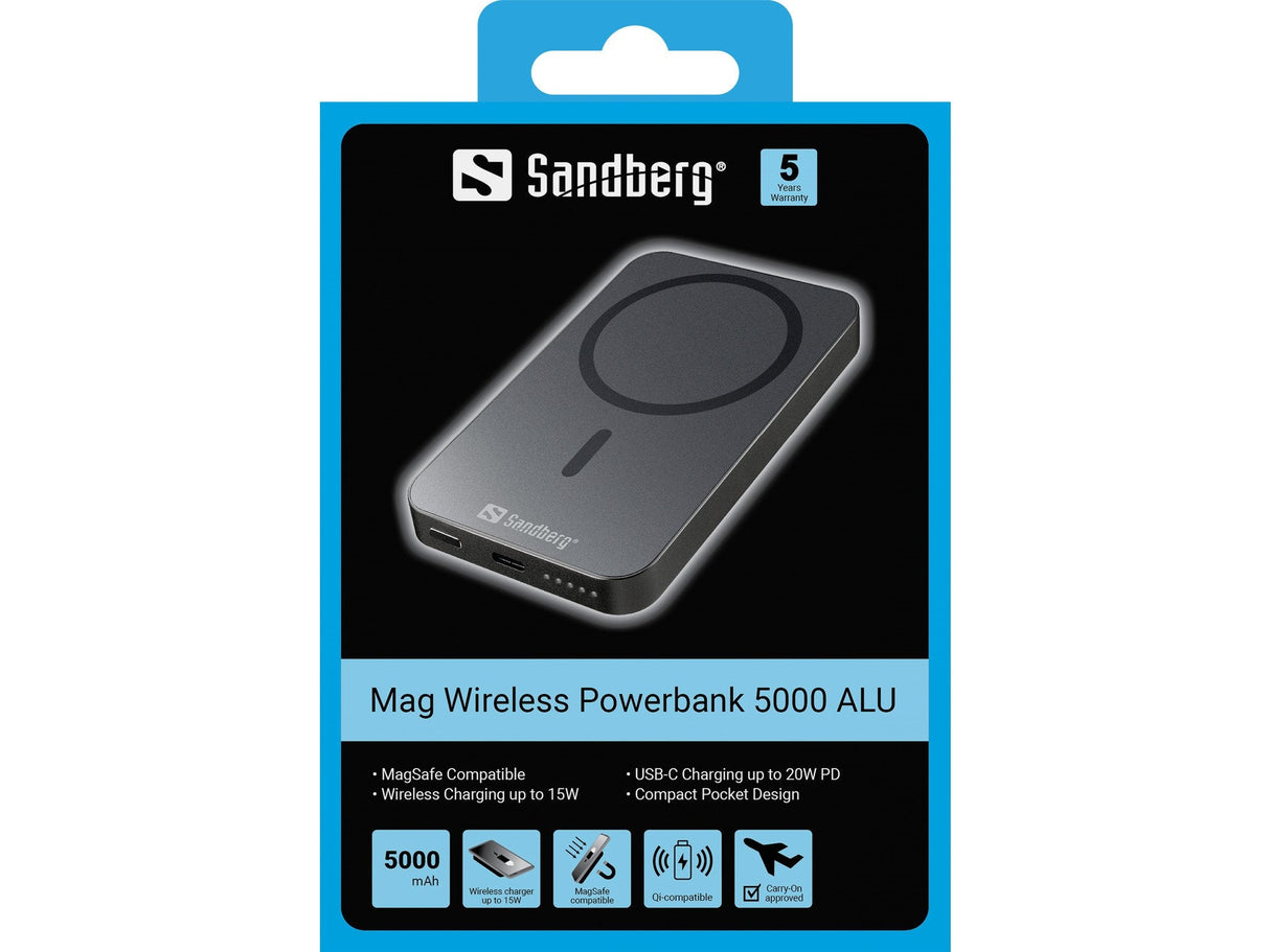 EAN 5705730420962 - Sandberg 420-96 batería externa Litio 5000 mAh Cargador inalámbrico Negro imagen 4