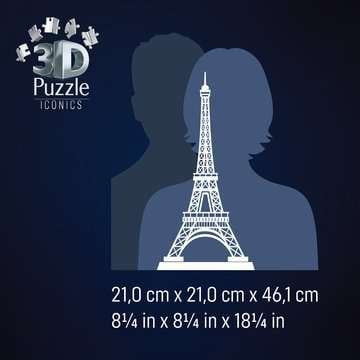 Ravensburger 3d Puzzle Iconics: Eiffel Tower - Con Luz 216 Partes 12008024