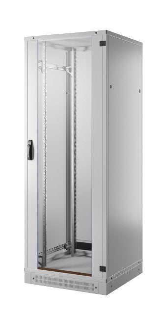 19" Netzwerkschrank-Set Pro 42he, 800x1000 Mm, Ral7035, 4f. Lfter, Netzltg. +Sockel