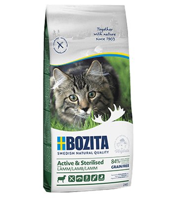 EAN 7311030313217 - Bozita Active & Sterilised-Grain free Lamb alimento seco para gatos 2 kg Adulto Cordero imagen 1