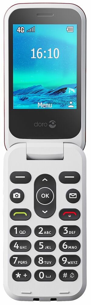 Doro 2880 4g, Grosstastenklapphandy, Rojo (Ohne Netzteil)