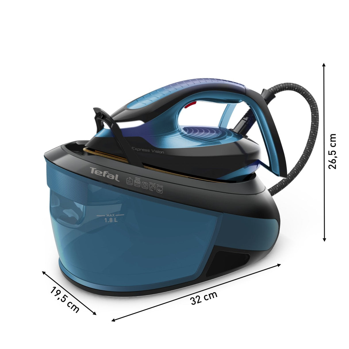 EAN 3121040086414 - Tefal Express Vision SV8151 2800 W 1,8 L Durilium AirGlide Autoclean soleplate Azul, Negro imagen 6