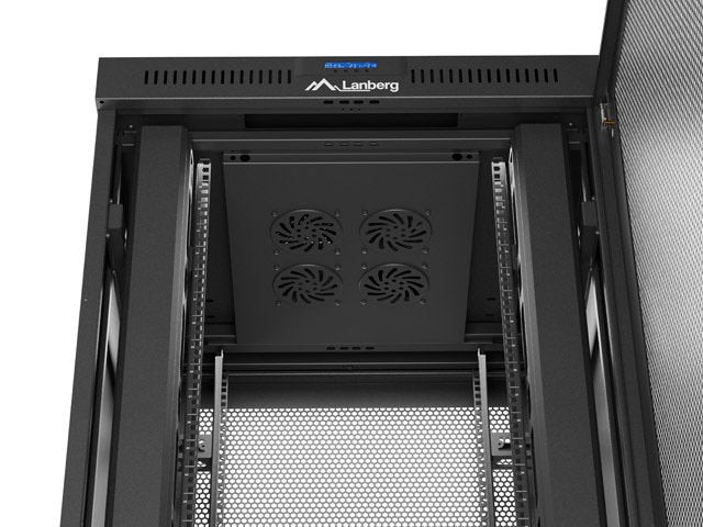 Lanberg Rack Cabinet 19 Free-Standing 37u 800x800 Flat Pack Mesh Door Lcd Black