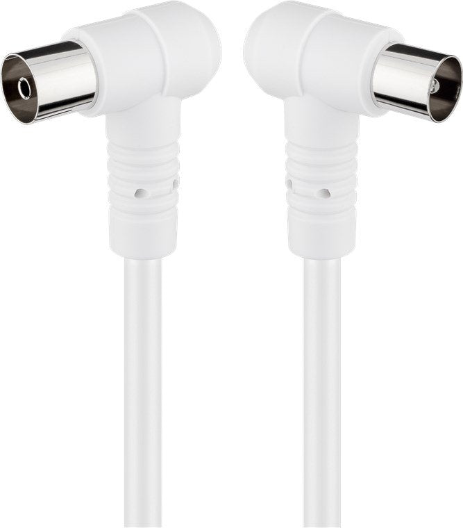Antenna Connection Cable, Angled, 100% Shielded, White, 2.5