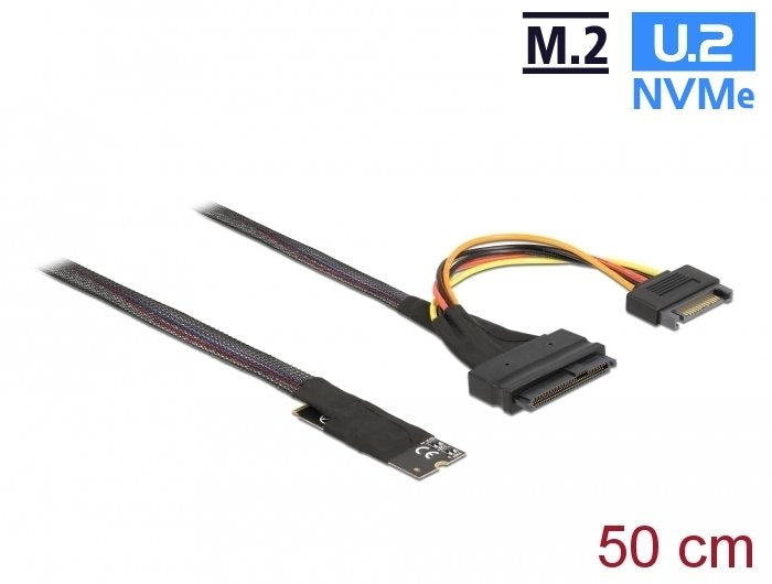 Delock Adaptador M.2 Key M A U.2 Sff-8639 Nvme Con Cable De 50 Cm