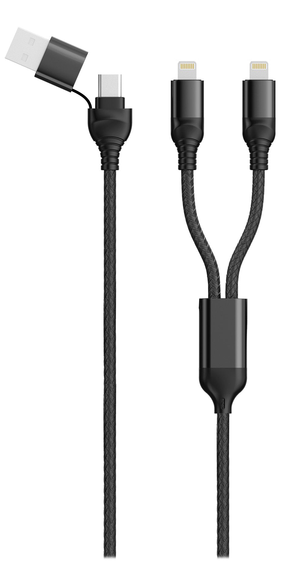 Cable 2go Usb / Type C Duo Lightning Negro 120cm