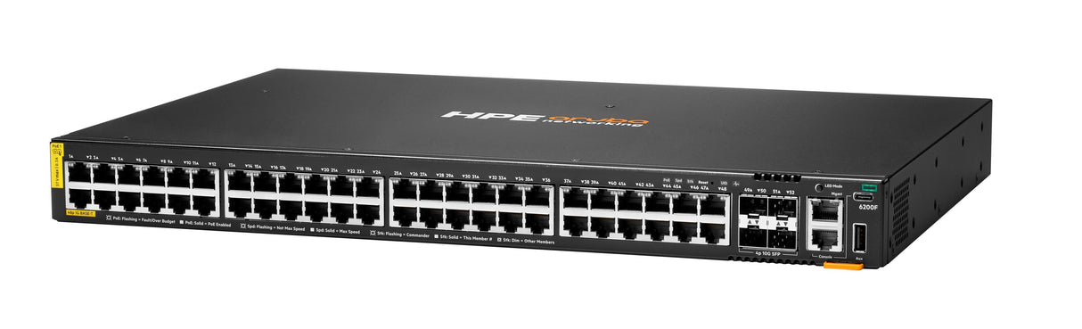 EAN 0190017634166 - HPE Aruba Networking CX 6200F 48G Class-4 PoE 4SFP+ 370W Switch imagen 2