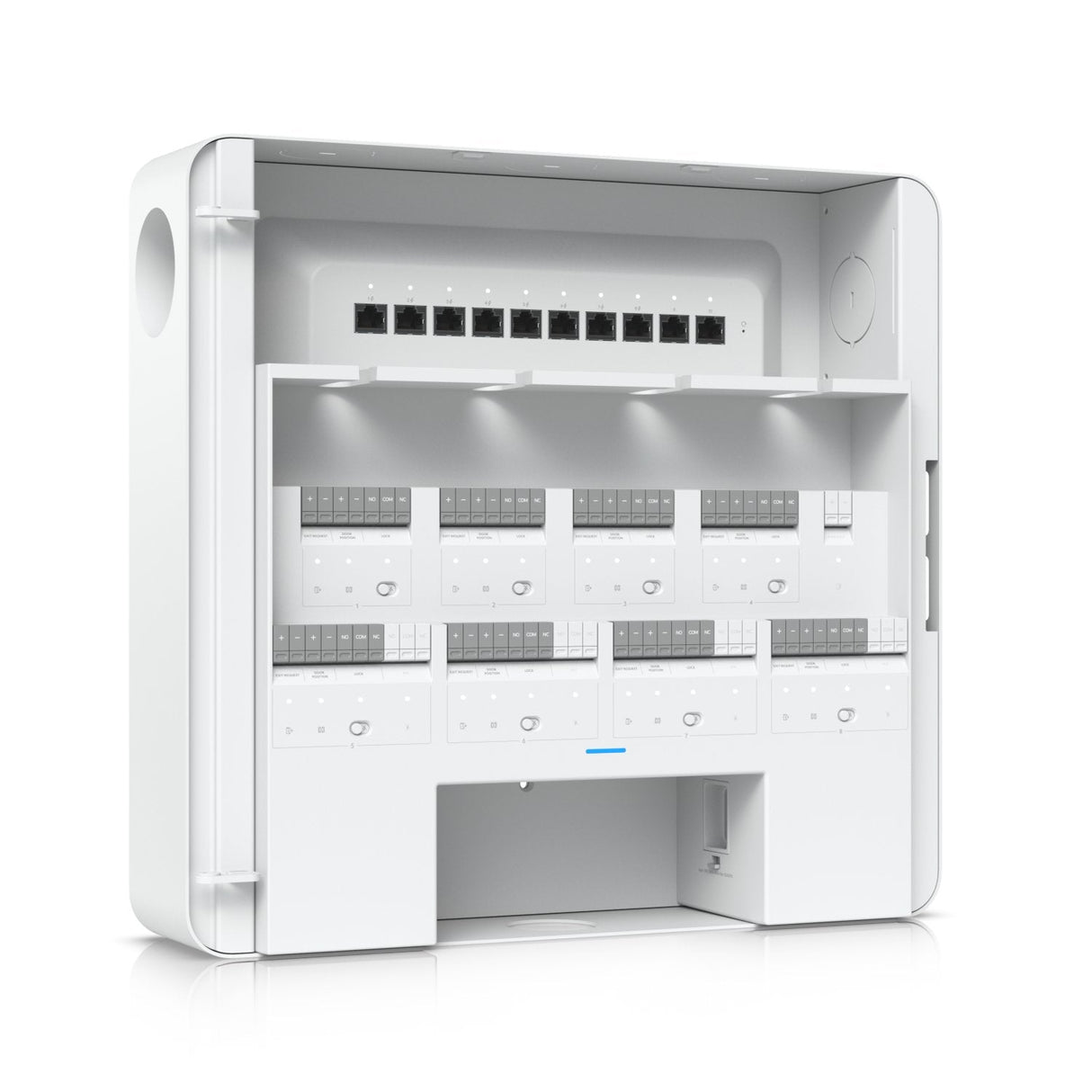 Ubiquiti Eah-8 Controladora De Acceso 10x Rj45 Gb (8 Poe). 4x Aux Para Timbres/Sirenas/Sensores. 8 Entradas Para Dispositivos/Sensores. 8 Terminales De Cerra