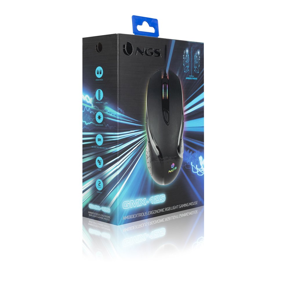 EAN 8435430618020 - NGS GMX-125 ratón Juego Ambidextro USB tipo A Óptico 7200 DPI imagen 5