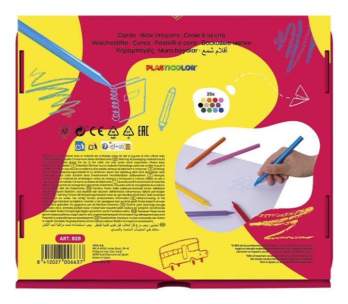 Jovi Ceras Plasticolor 117mm Colores Surtidos Caja Economica 300 Ceras