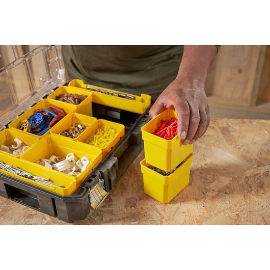 Stanley Pro-Stack Organizer Duo-Pack (Negro/Transparente, 2 Stück) Fmst82967-9