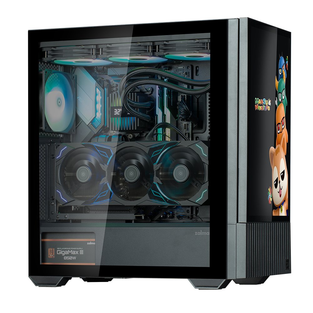 Caja Pc Zalman Z10ds Black Atx Mid Tower Argb Fan
