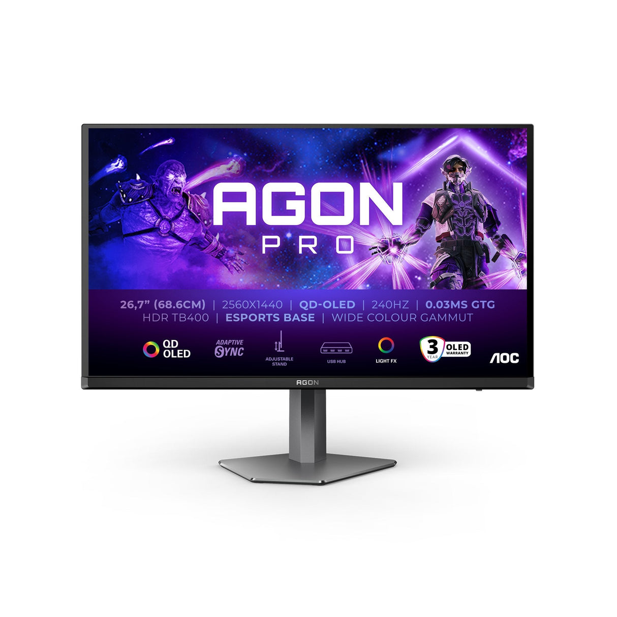 Aoc Agon Pro Ag276qzd2 - 27" Qd Oled Qhd 0.03ms 240hz Hdr