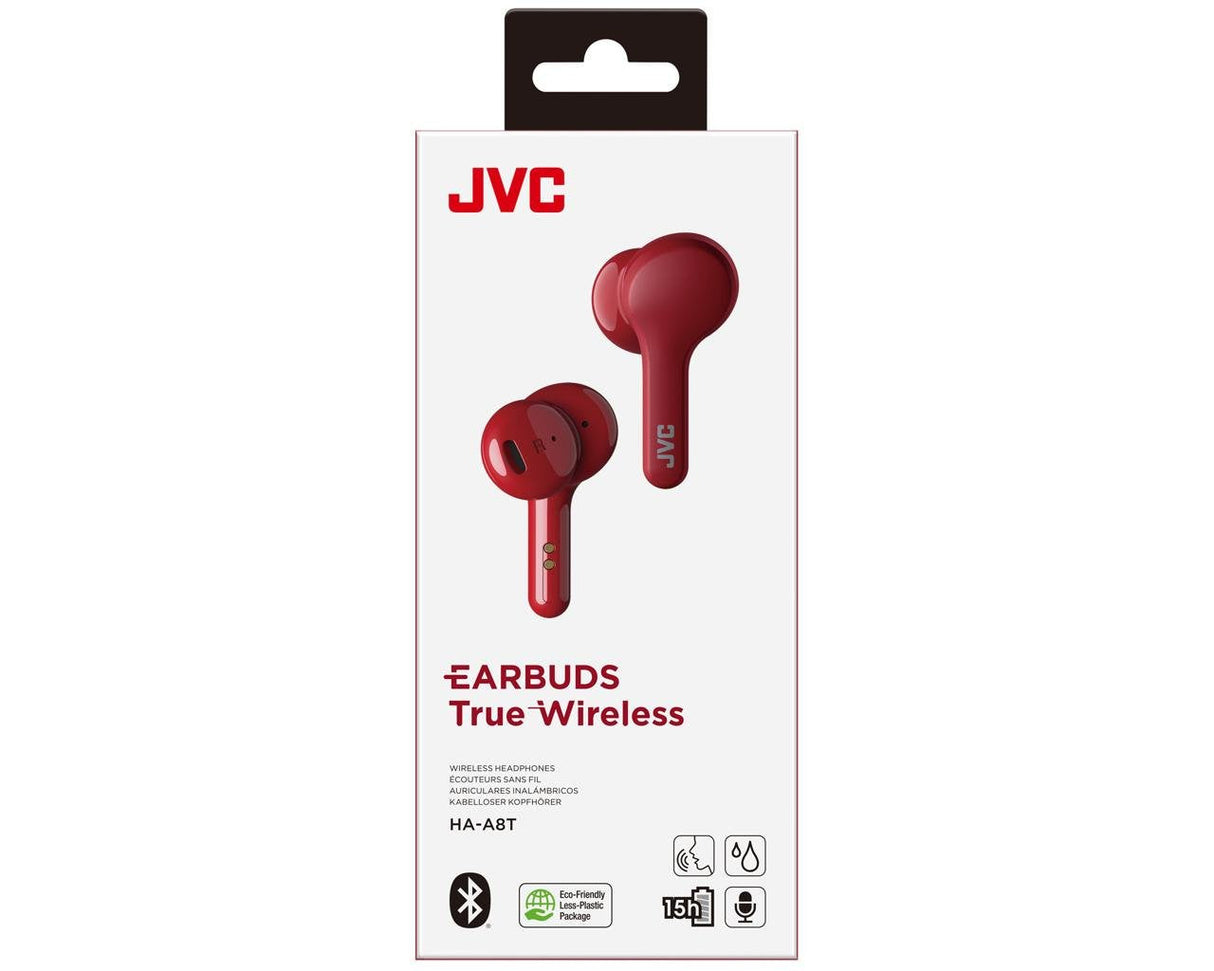 Auriculares Bluetooth Jvc Ha-A8t Con Estuche De Carga Autonomía 6h Rojos