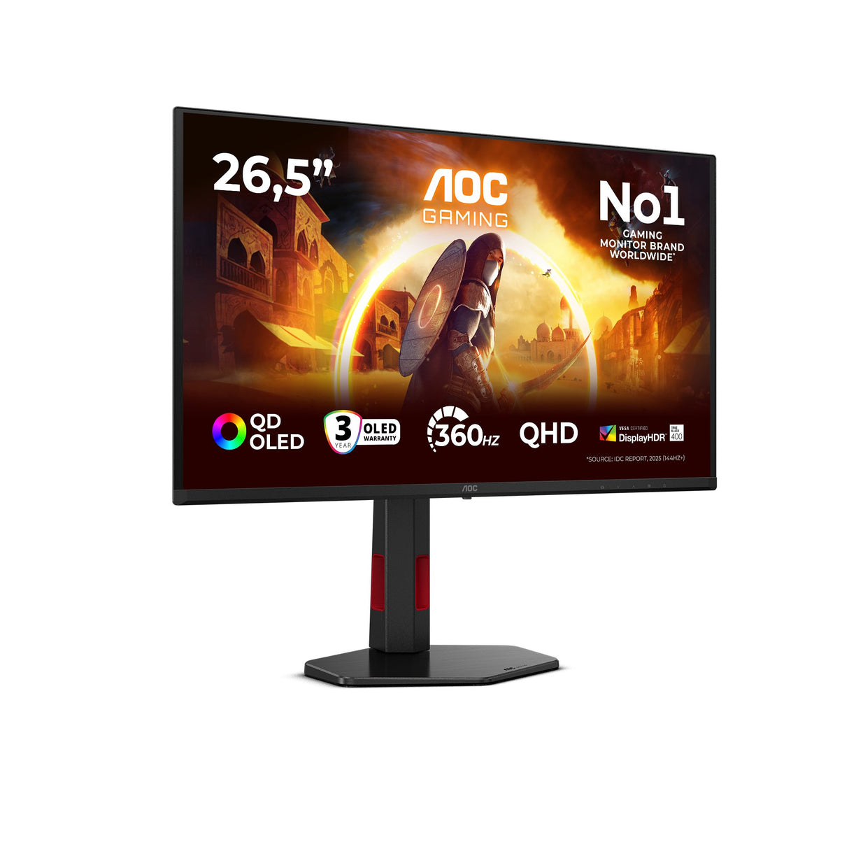 EAN 4038986183048 - AOC G4 Q27G4SDR pantalla para PC 67,3 cm (26.5") 2560 x 1440 Pixeles Quad HD QD-OLED Negro, Rojo imagen 2
