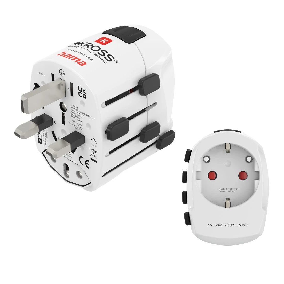 Hama World Travel Pro Adaptador Universal De Viaje - Mas De 150 Paises - 250v, 7a - Blanco